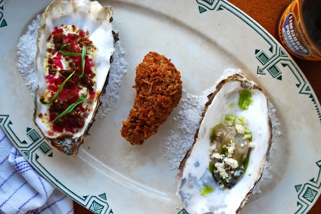 Tre slags østers: Rå, friteret og gratineret